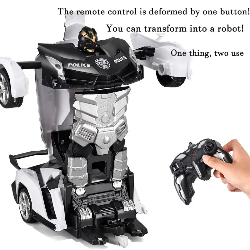 2in1 Electric RC Car Transformation Robots One-key Deformation Car Outdoor Remote Control Sports Car Model  Children Boys Toys