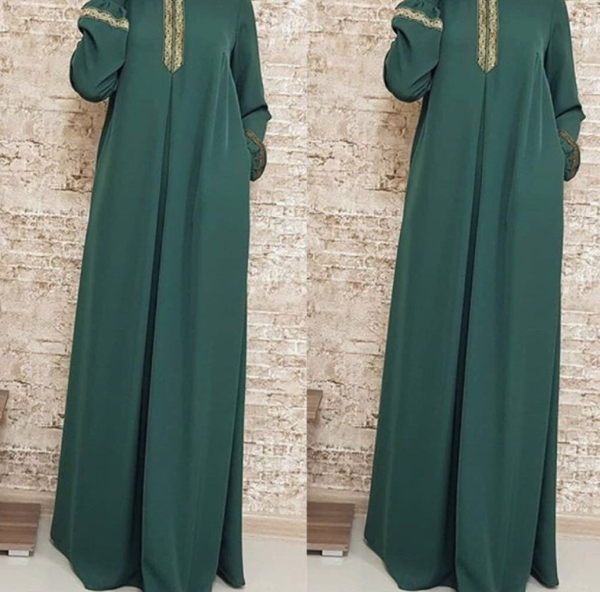 Women Print Abaya Jilbab Muslim Maxi Dress