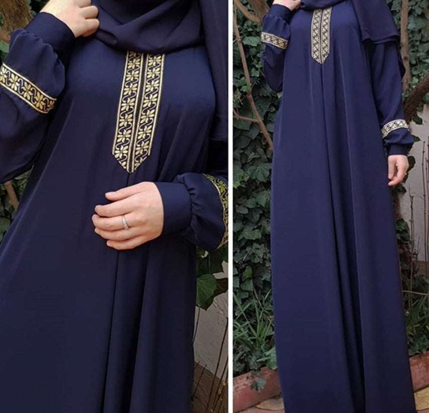 Women Print Abaya Jilbab Muslim Maxi Dress